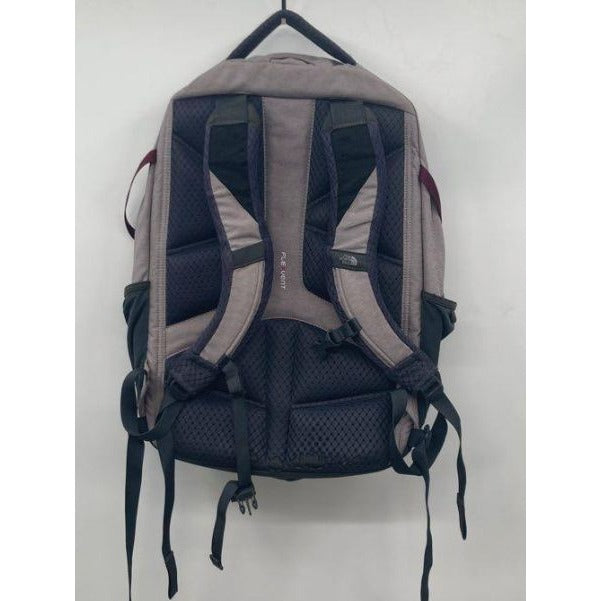 The North Face Recon Backpack Gray & Burgundy With Multiple Compartments Adjustable Straps & Padded Back Support