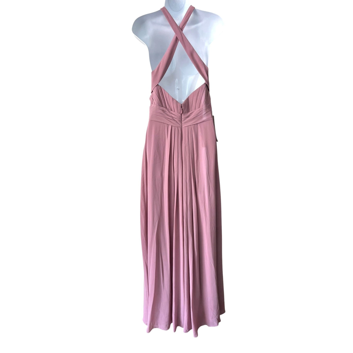 Azazie Mauve Halter Pleated Chiffon Maxi Dress A6 Formal Evening Gown