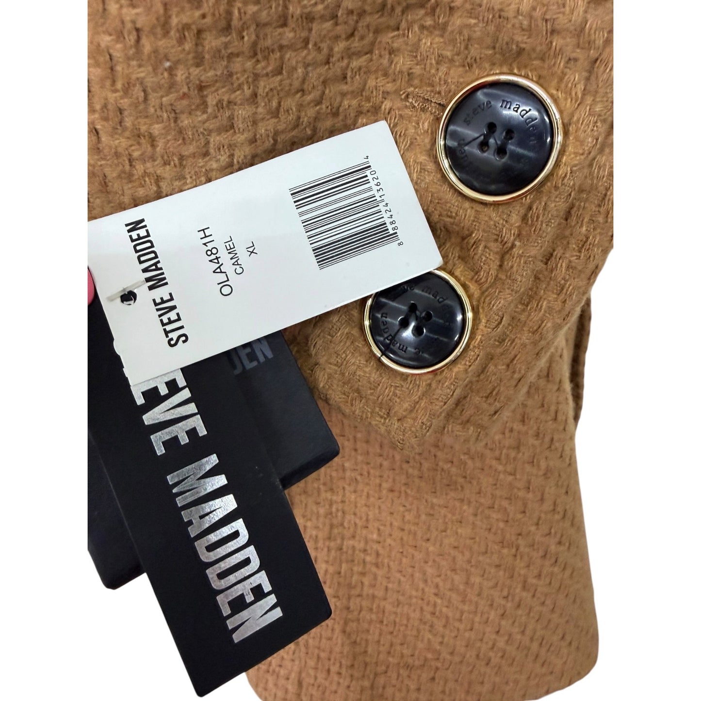 Steve Madden XL Camel Jacket With Removable Faux Fur Collar NWT