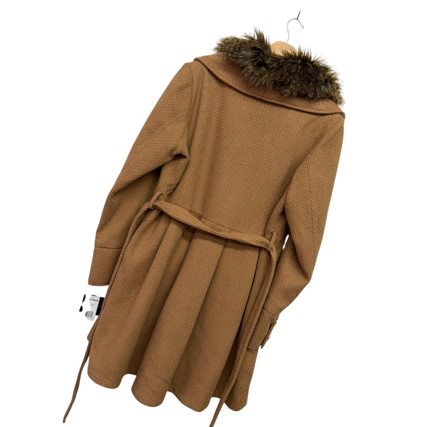 Steve Madden XL Camel Jacket With Removable Faux Fur Collar NWT