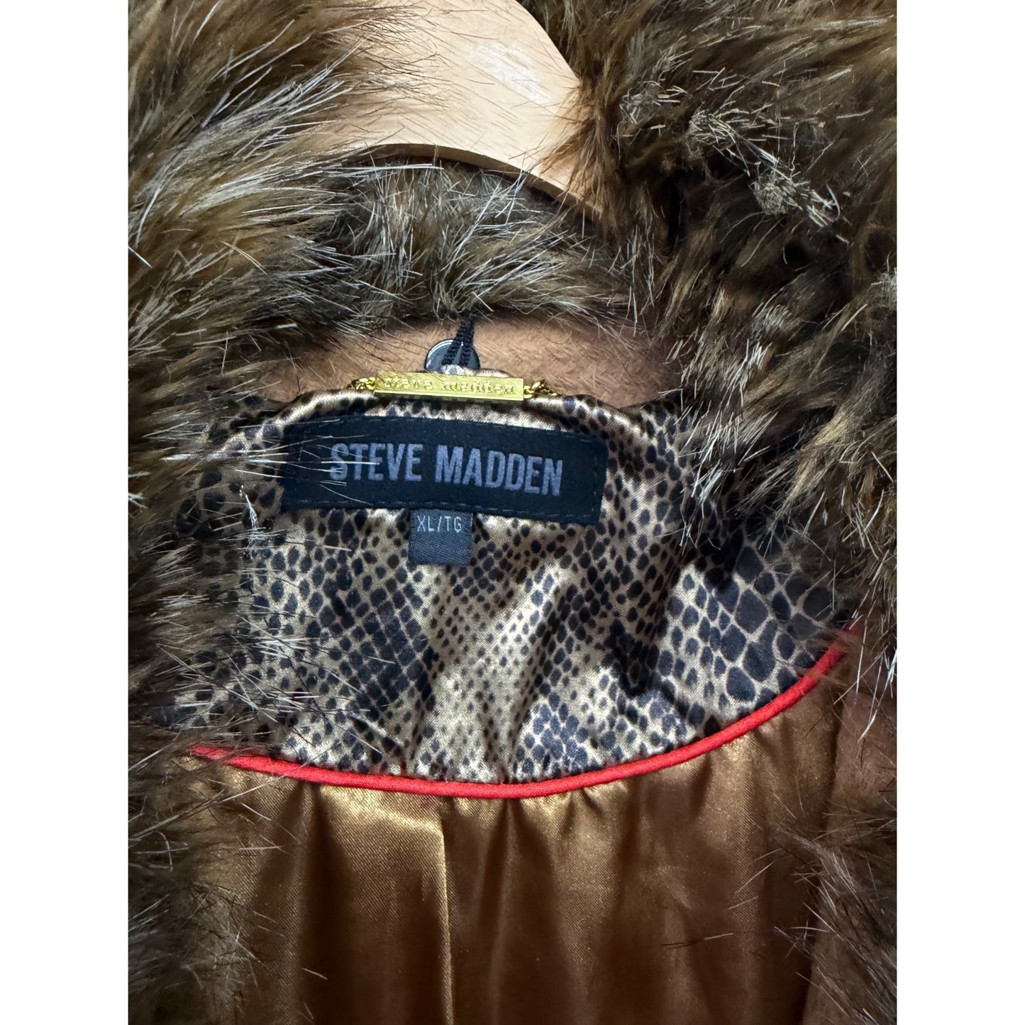 Steve Madden XL Camel Jacket With Removable Faux Fur Collar NWT