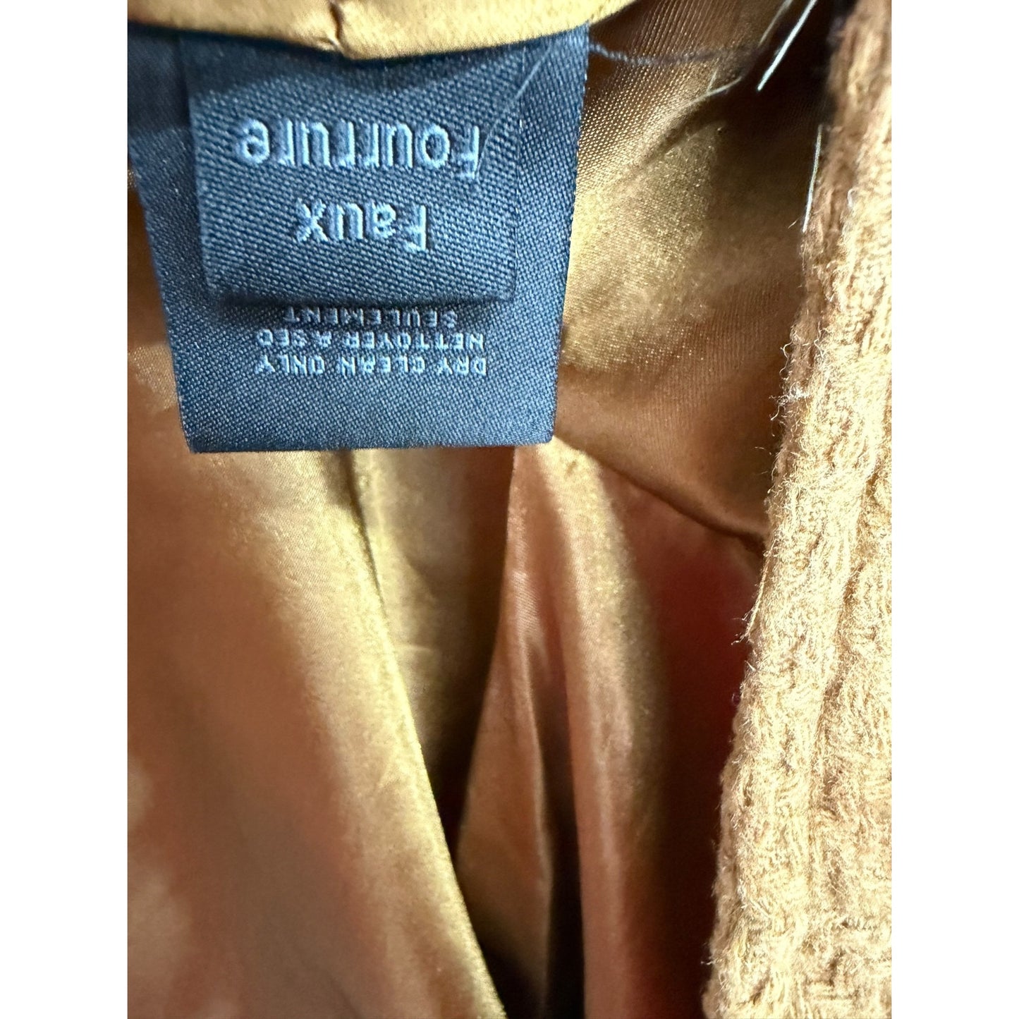 Steve Madden XL Camel Jacket With Removable Faux Fur Collar NWT