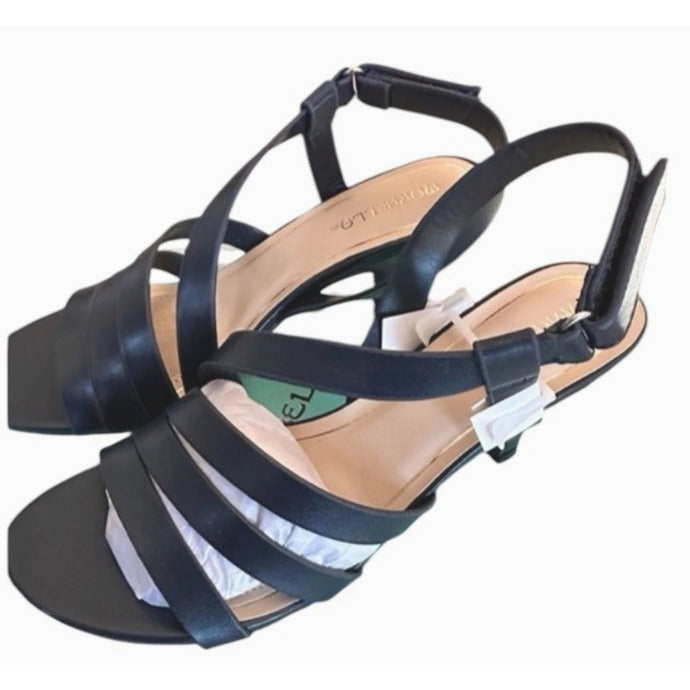 Marbella Womens Navy Strappy Sandals With Adjustable Buckle Closure Size 9.5 NWOB