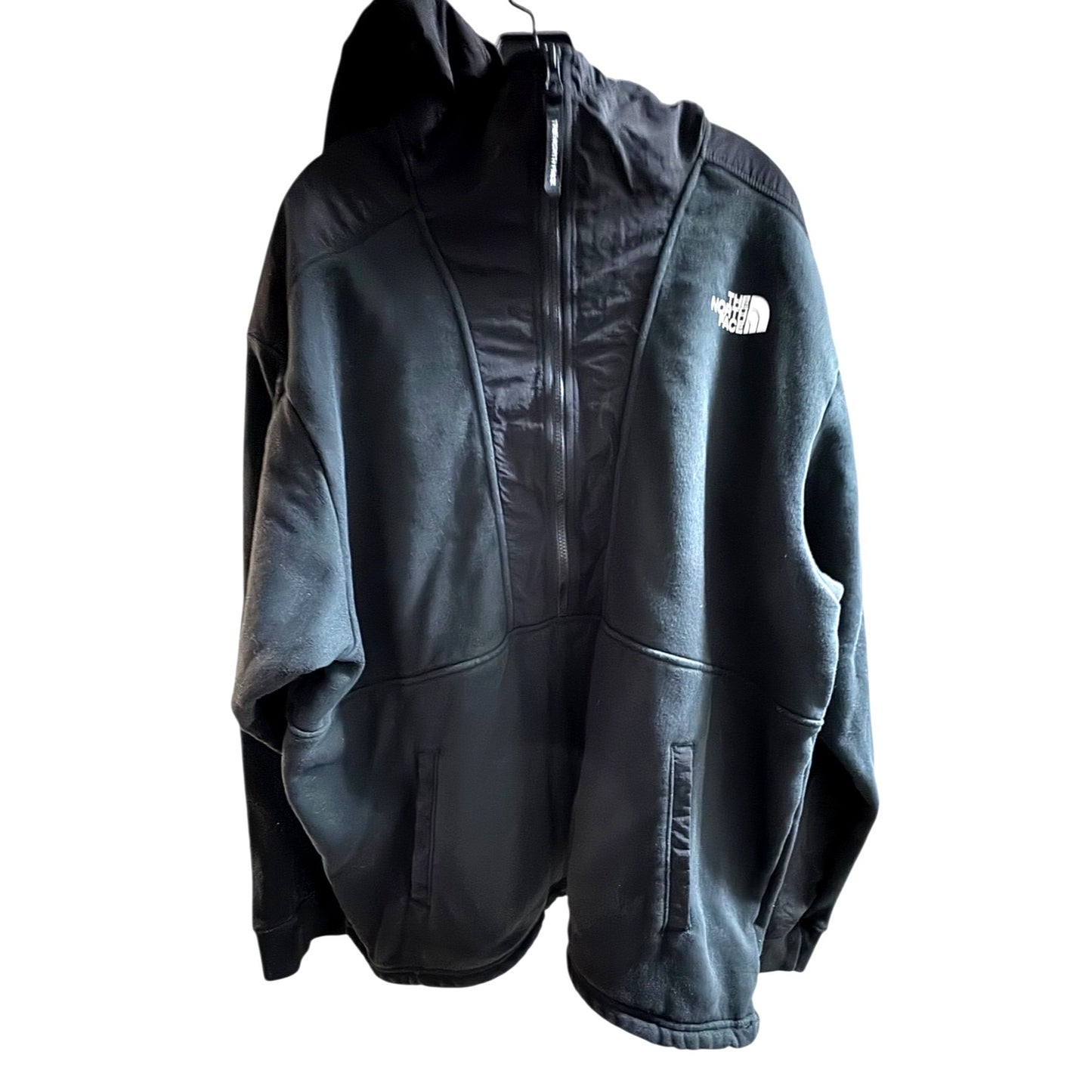 The North Face Black Fleece Hoodie With Logo Print Full-Zip Mens Size XXL