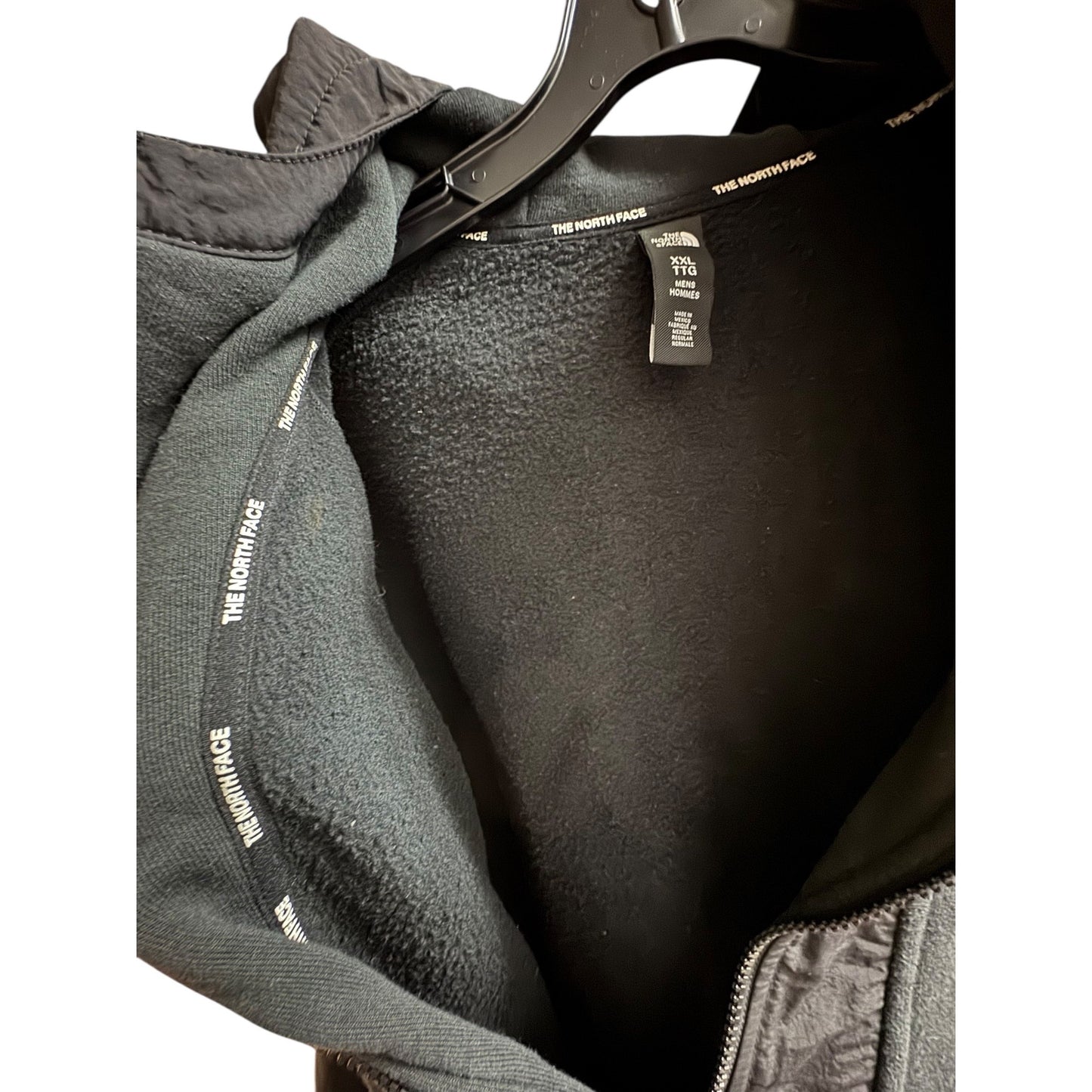 The North Face Black Fleece Hoodie With Logo Print Full-Zip Mens Size XXL