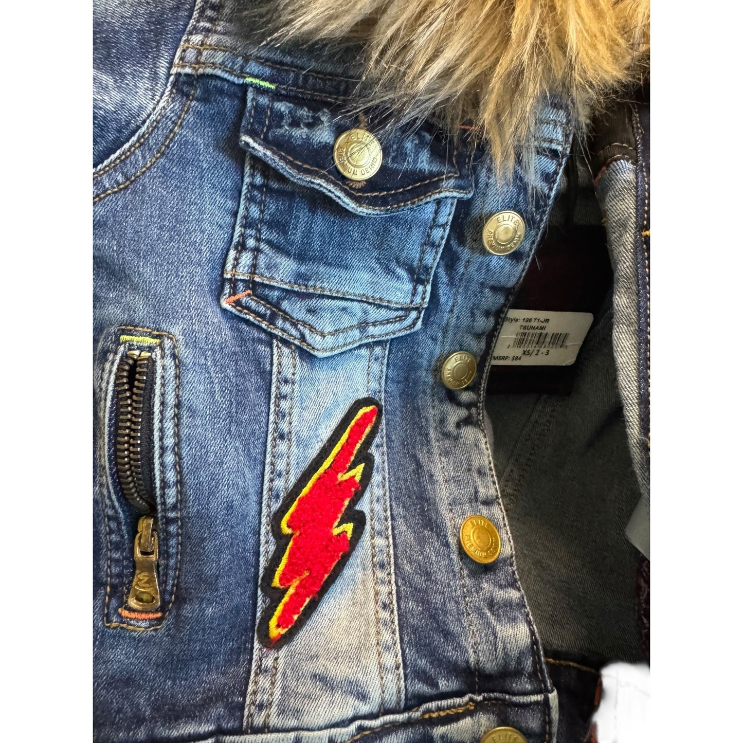 Elite Junior Girl's Premium Denim Jacket X-Small (2-3) NWT