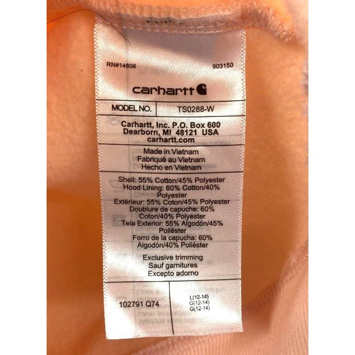 Carhartt Women's Clarksburg Logo Sleeve Hoodie Relaxed Fit Size L