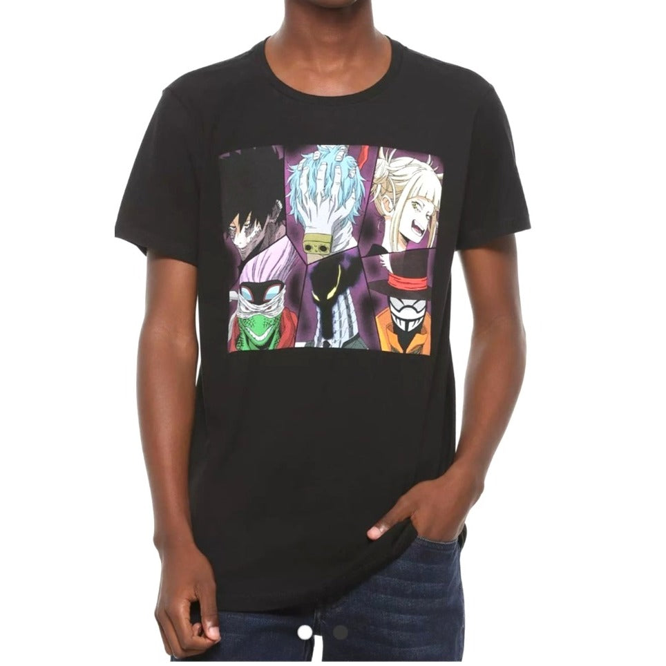 My Hero Academia Villains Graphic Black T-Shirt Mens Medium Funimation