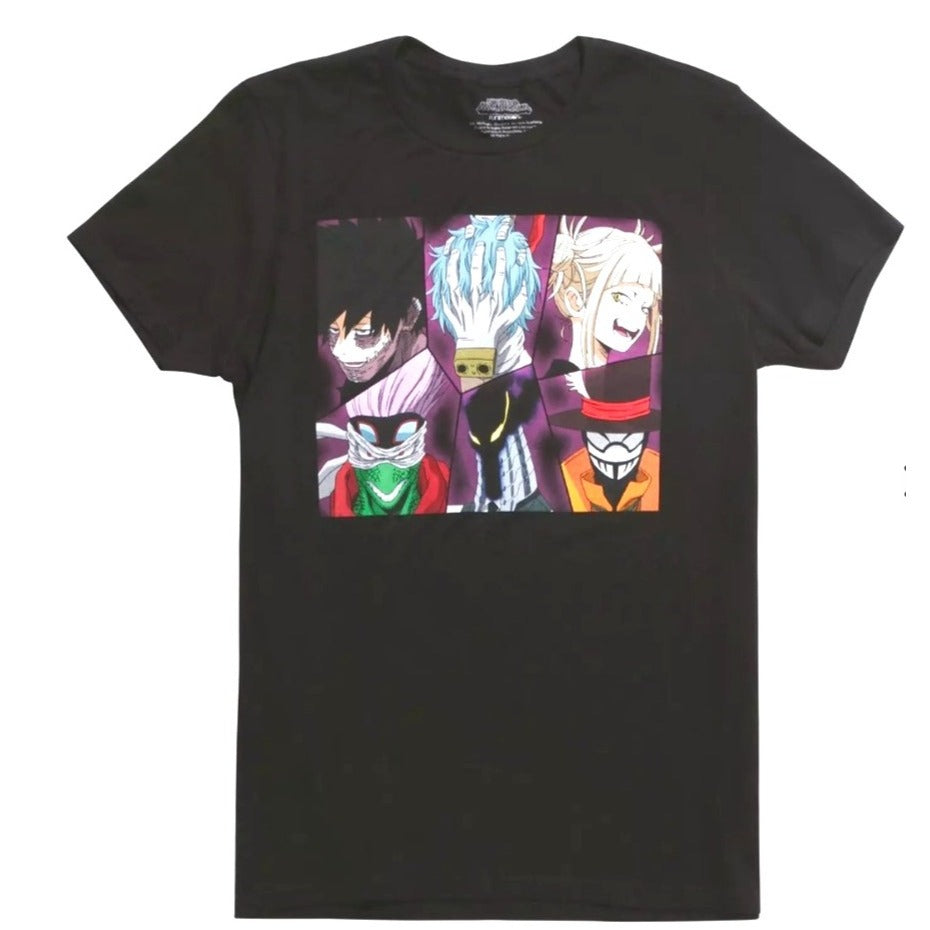 My Hero Academia Villains Graphic Black T-Shirt Mens Medium Funimation