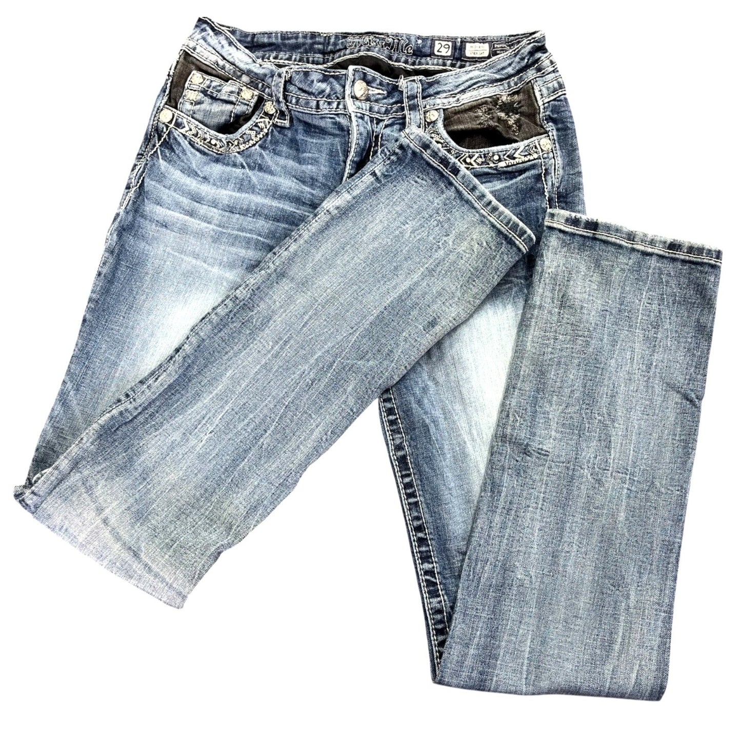 Miss Me Mid-Rise Straight Leg Jeans Size 29 Women's