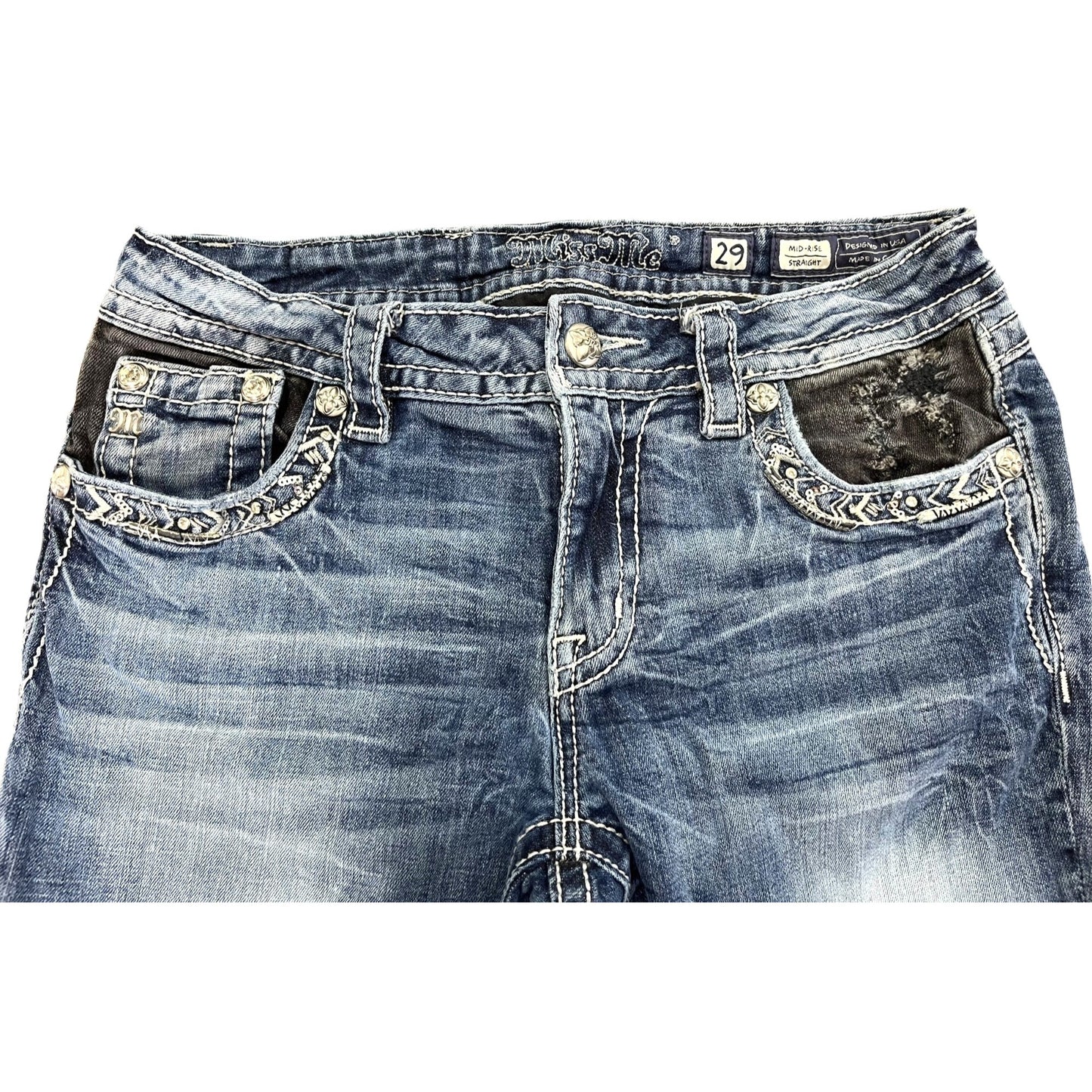 Miss Me Mid-Rise Straight Leg Jeans Size 29 Women's