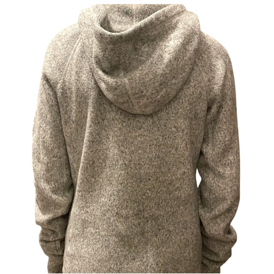The North Face Womens XS Crescent Sunshine Knit Pullover Hoodie Gray Button Accents