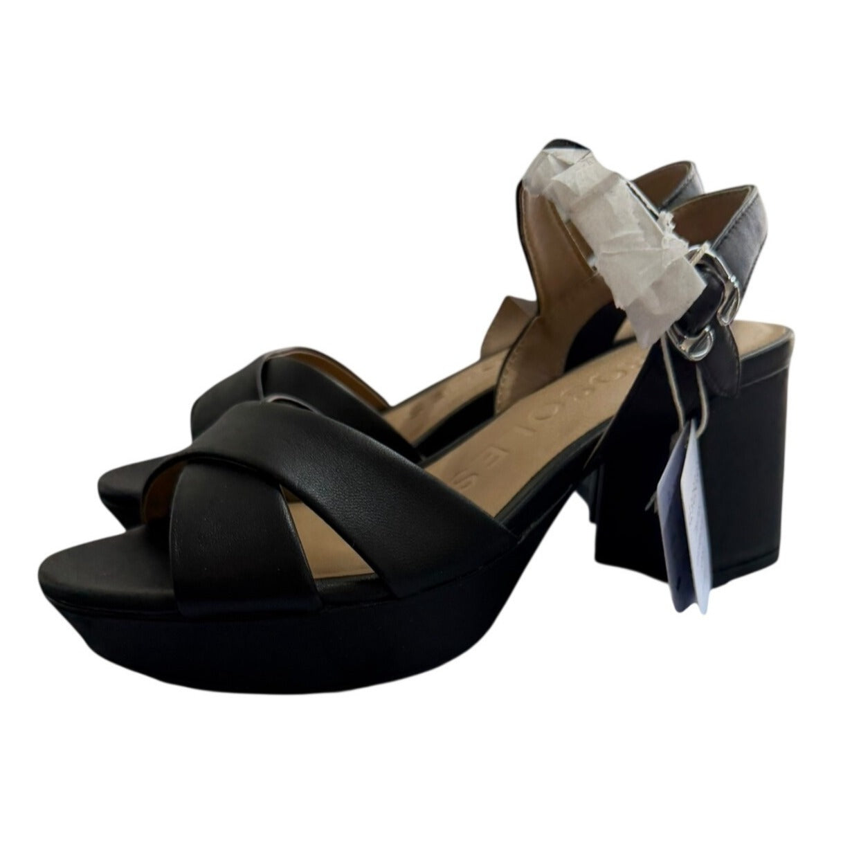 Aerosoles Black Platform Block Heel Sandals Size 6 New In Box