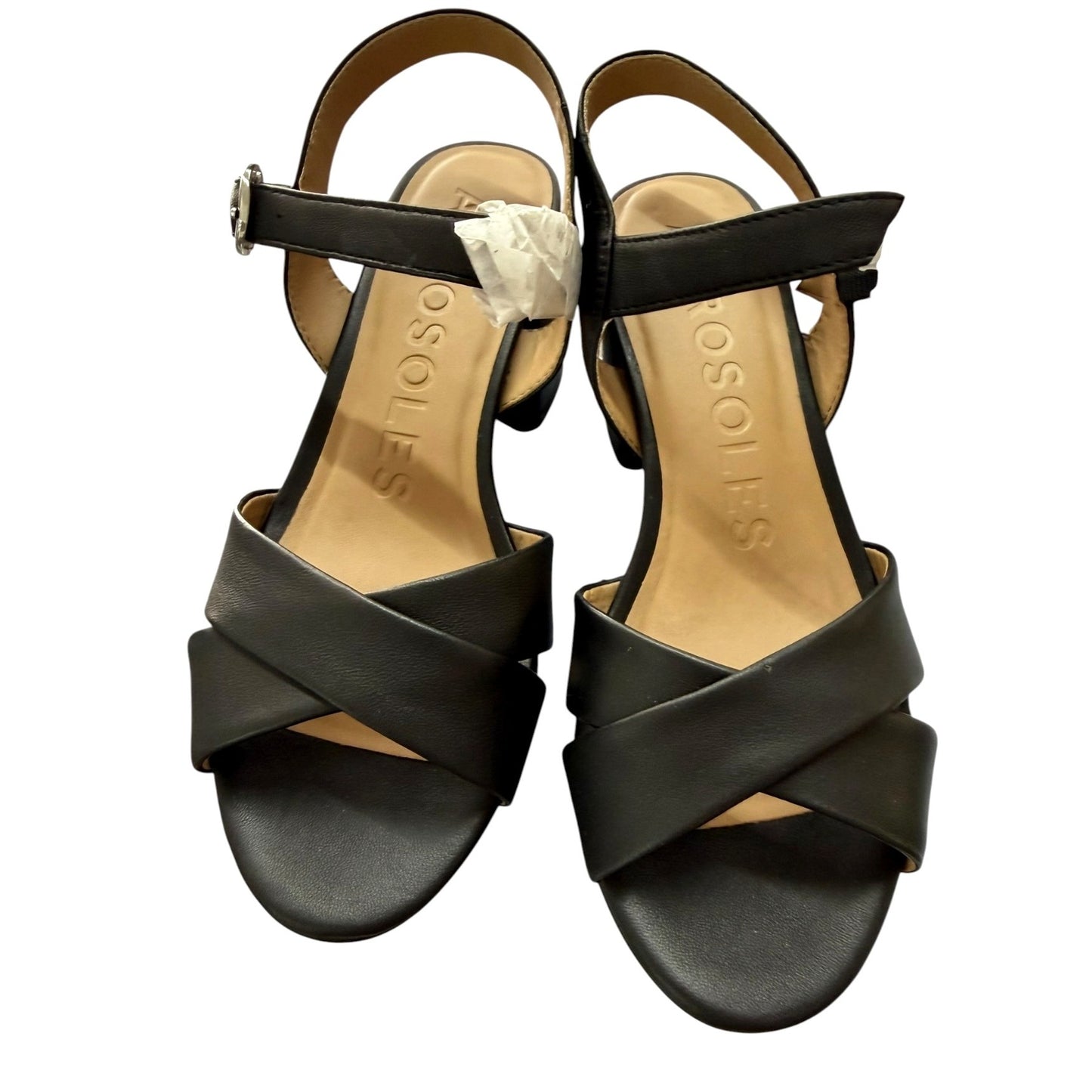 Aerosoles Black Platform Block Heel Sandals Size 6 New In Box