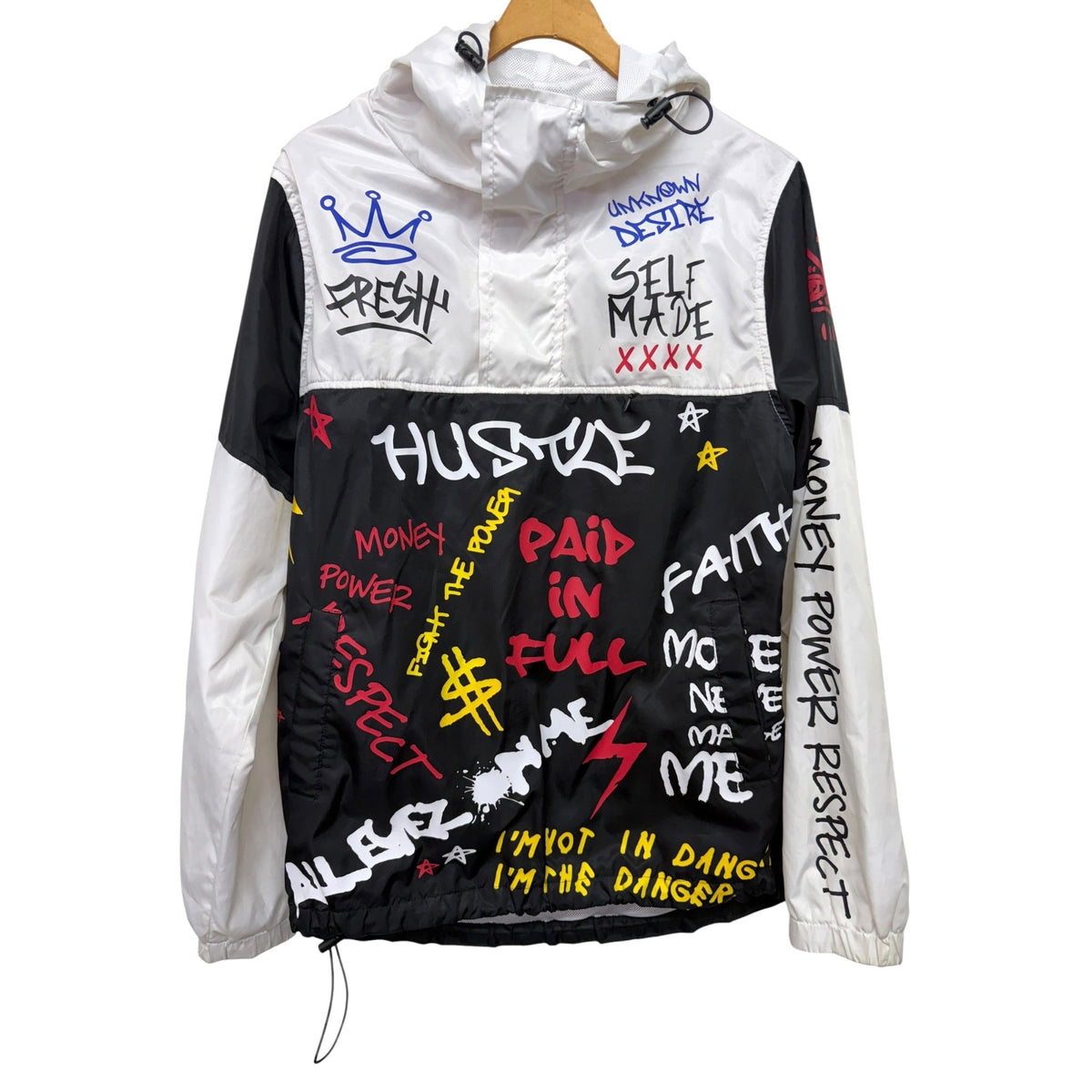 Rebel Minds Graffiti Streetwear Windbreaker Jacket Size Small