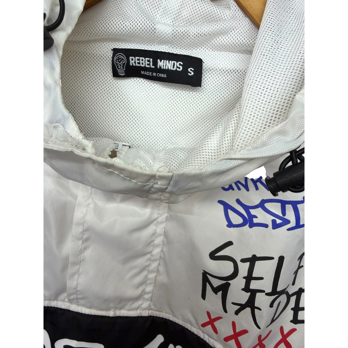 Rebel Minds Graffiti Streetwear Windbreaker Jacket Size Small
