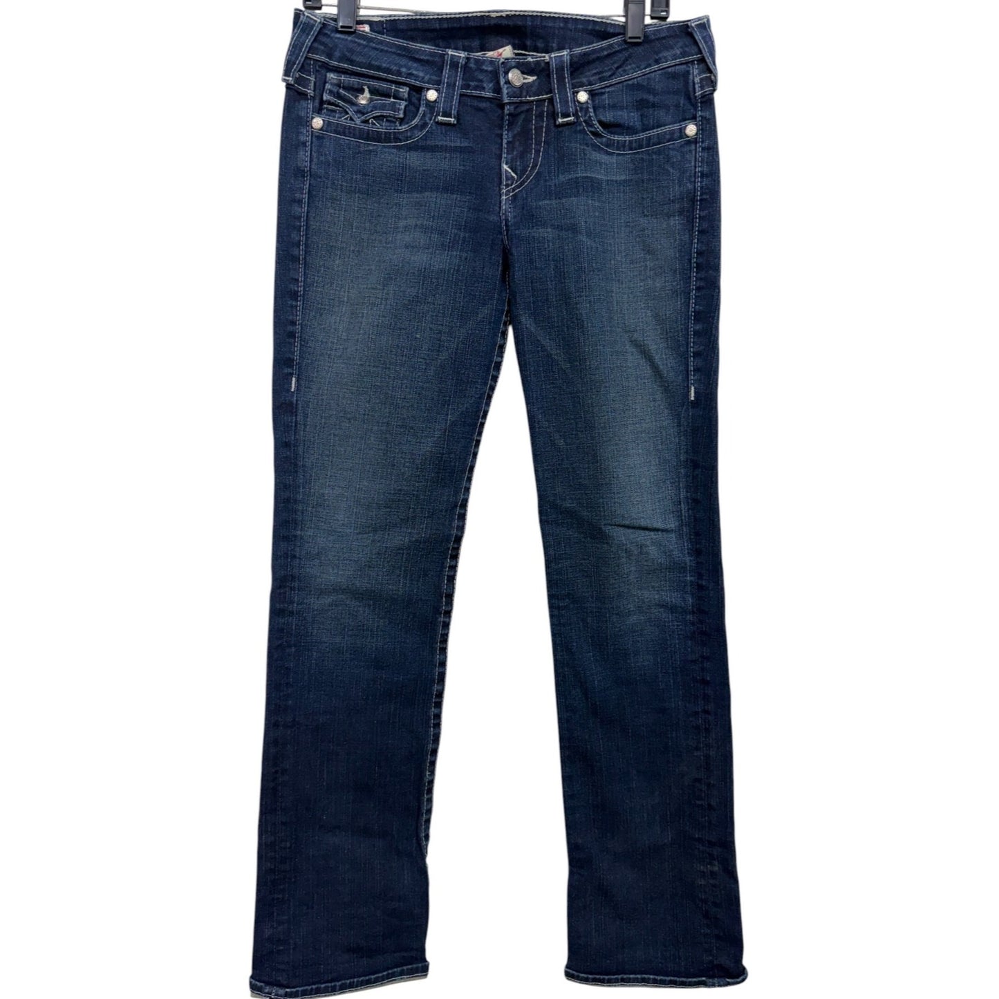 True Religion Women's Dark Wash Straight Leg Billy Jeans Size 29 Made In USA