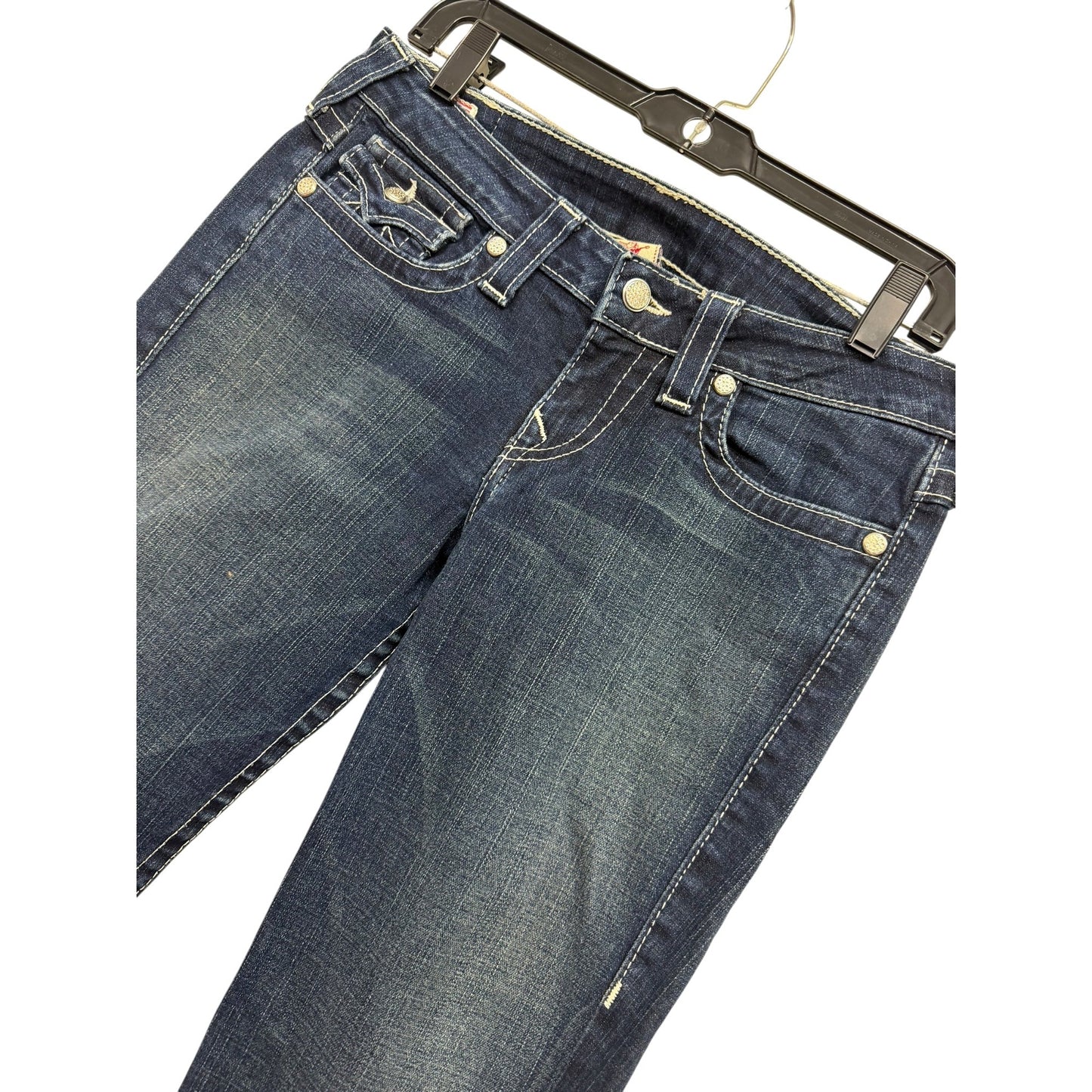 True Religion Women's Dark Wash Straight Leg Billy Jeans Size 29 Made In USA