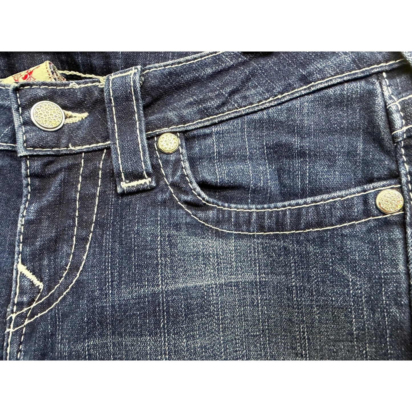True Religion Women's Dark Wash Straight Leg Billy Jeans Size 29 Made In USA