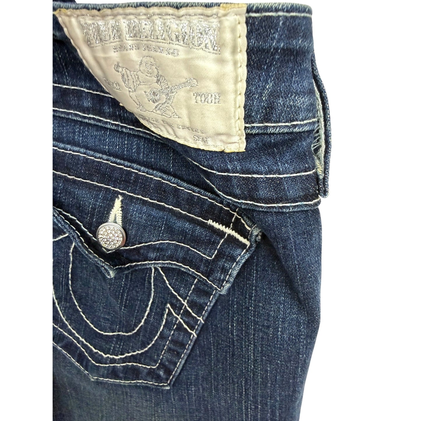 True Religion Women's Dark Wash Straight Leg Billy Jeans Size 29 Made In USA
