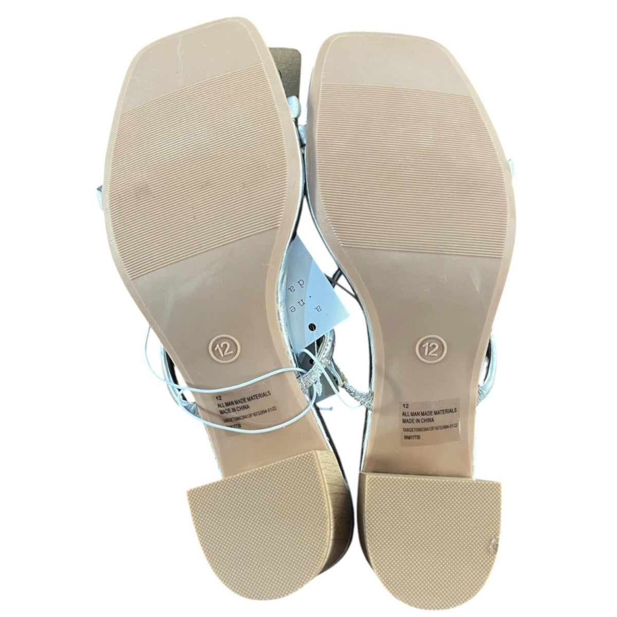 A New Day Silver Strappy Sandals Women's Size 12