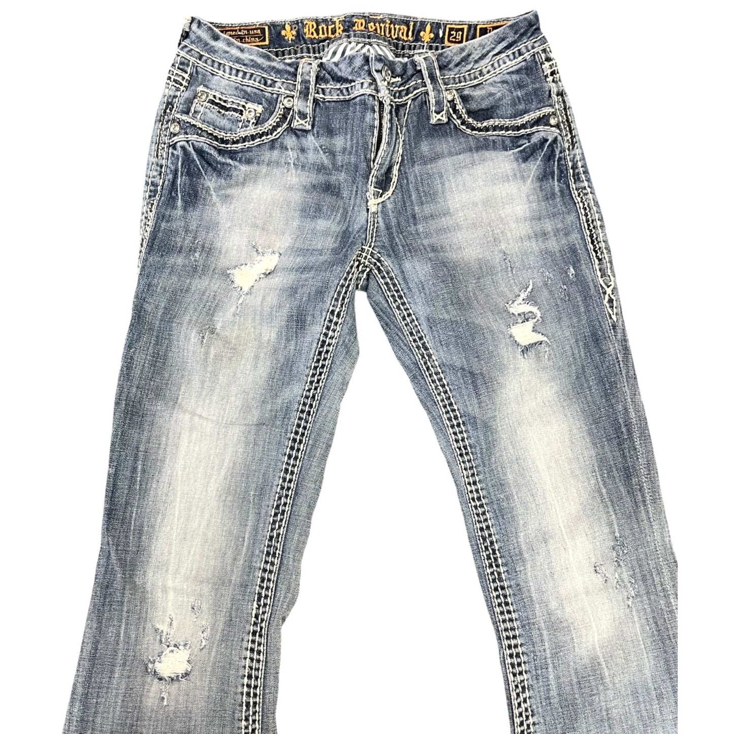 Rock Revival Donna B16 Distressed Bootcut Jeans Women's Size 29