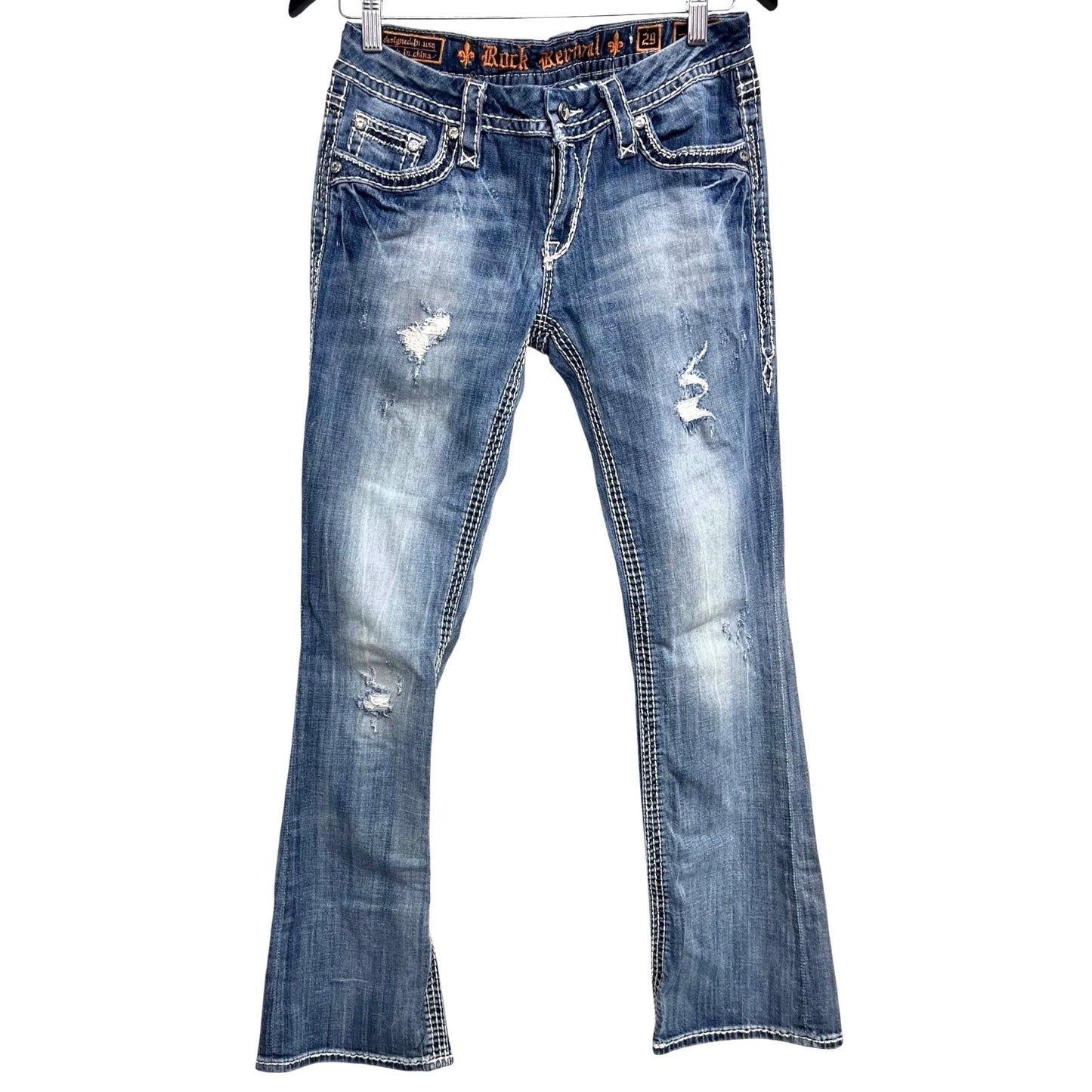 Rock Revival Donna B16 Distressed Bootcut Jeans Women's Size 29