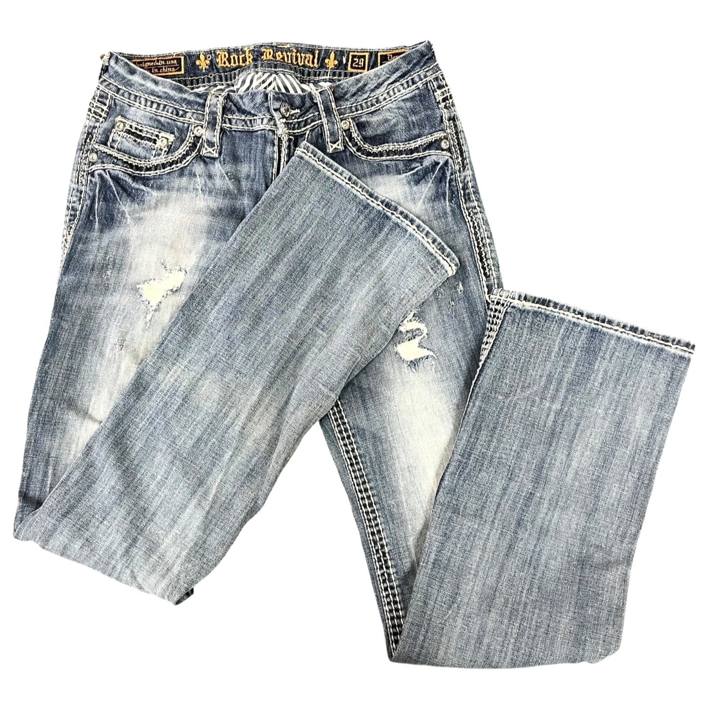 Rock Revival Donna B16 Distressed Bootcut Jeans Women's Size 29
