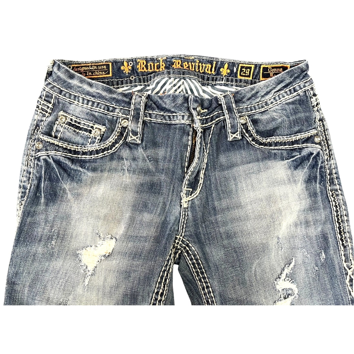 Rock Revival Donna B16 Distressed Bootcut Jeans Women's Size 29