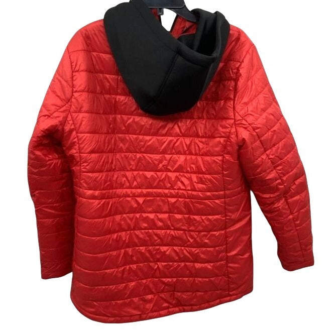 Michael Kors Red Women's Packable Quilted Hooded Puffer Jacket Red XL