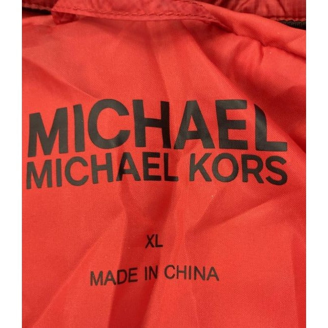 Michael Kors Red Women's Packable Quilted Hooded Puffer Jacket Red XL
