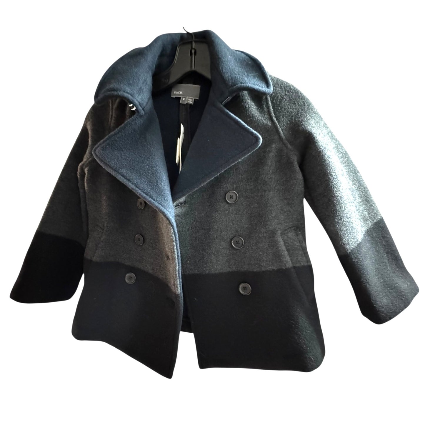 Vince. Kids Double-Breasted Wool-Blend Peacoat Size 6 Gray/Black