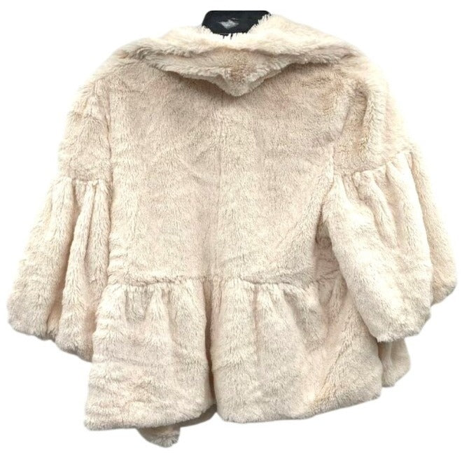 Karlie Cream Faux Fur Cape Jacket Size Large
