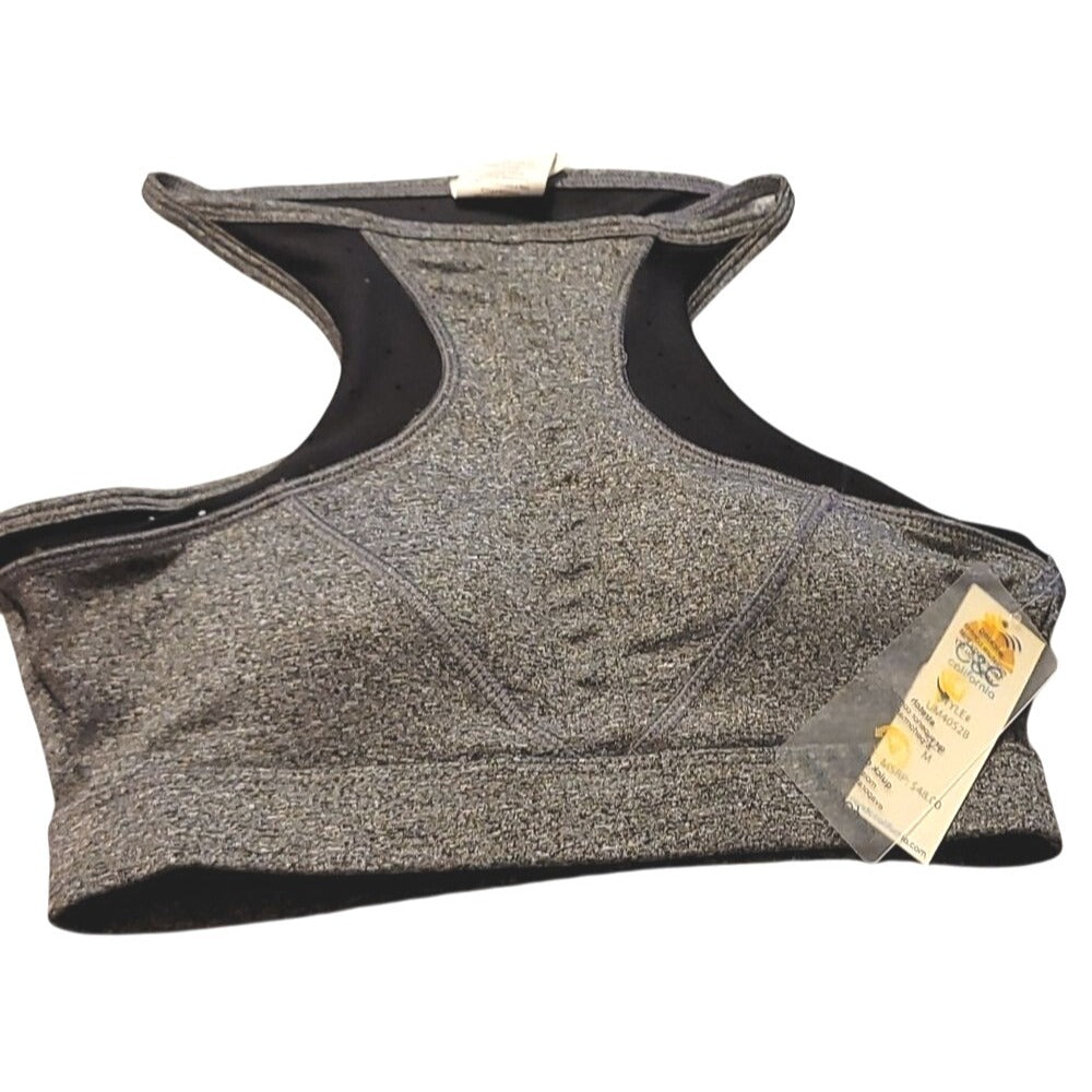 C&C California Women's Heather Gray XS Racerback Sports Bra