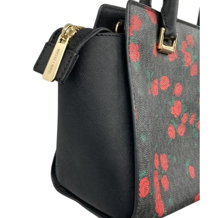 Michael Kors Rose-Print Selma Large Satchel Handbag