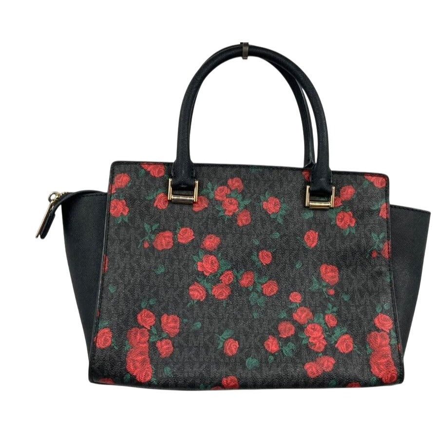 Michael Kors Rose-Print Selma Large Satchel Handbag