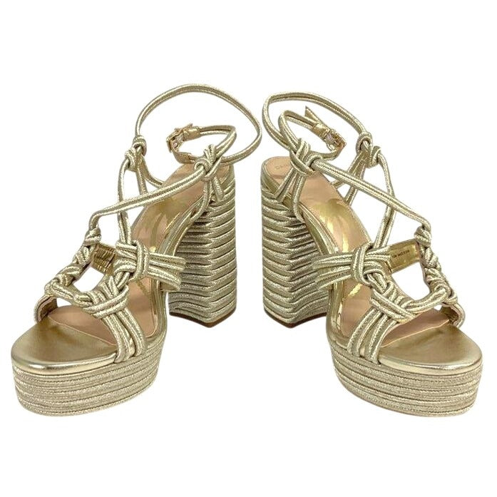 Dannijo Gianni Bini Metallic Braided Platform Sandals Size 12