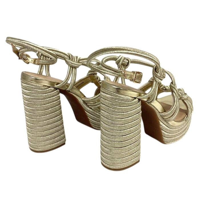 Dannijo Gianni Bini Metallic Braided Platform Sandals Size 12