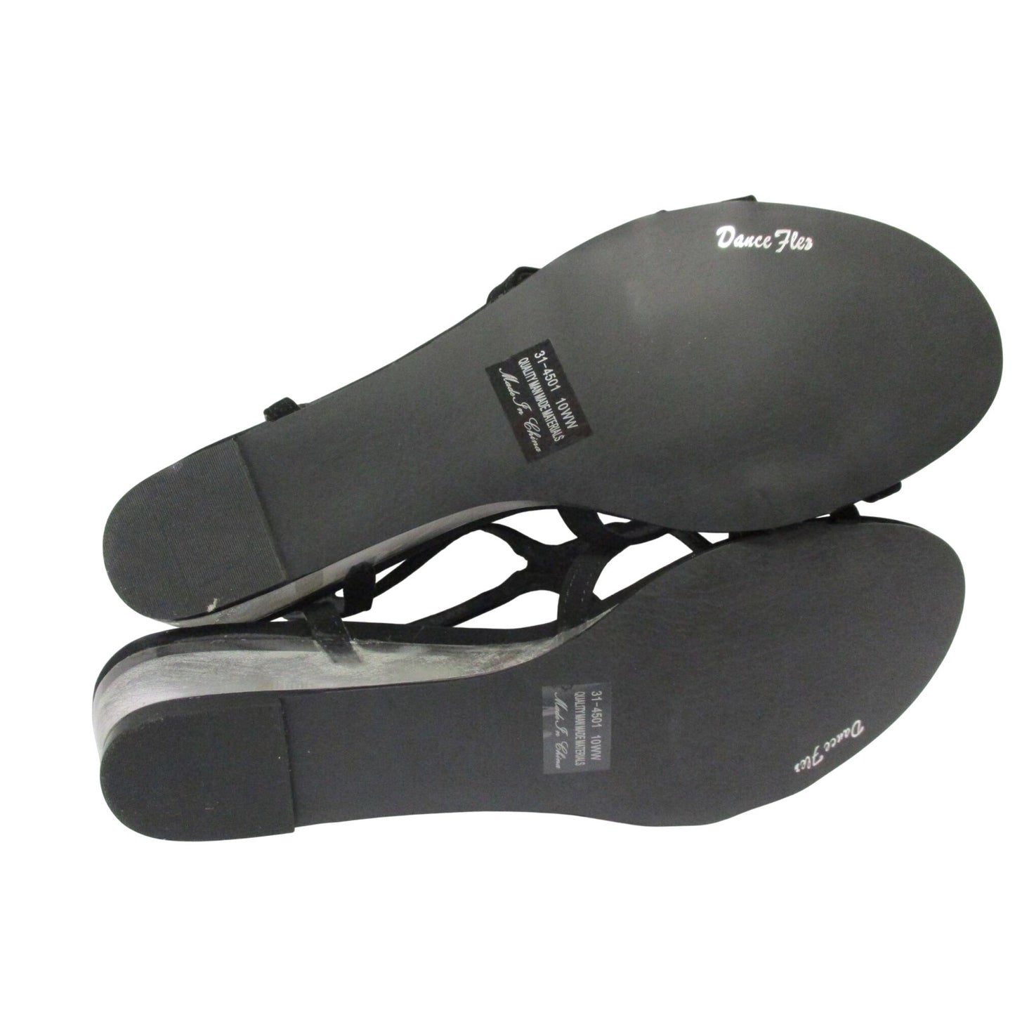 NEW EASY STREET Alive 5 Women's Black Strappy Clear Wedge Heel Sandals 10WW NIB