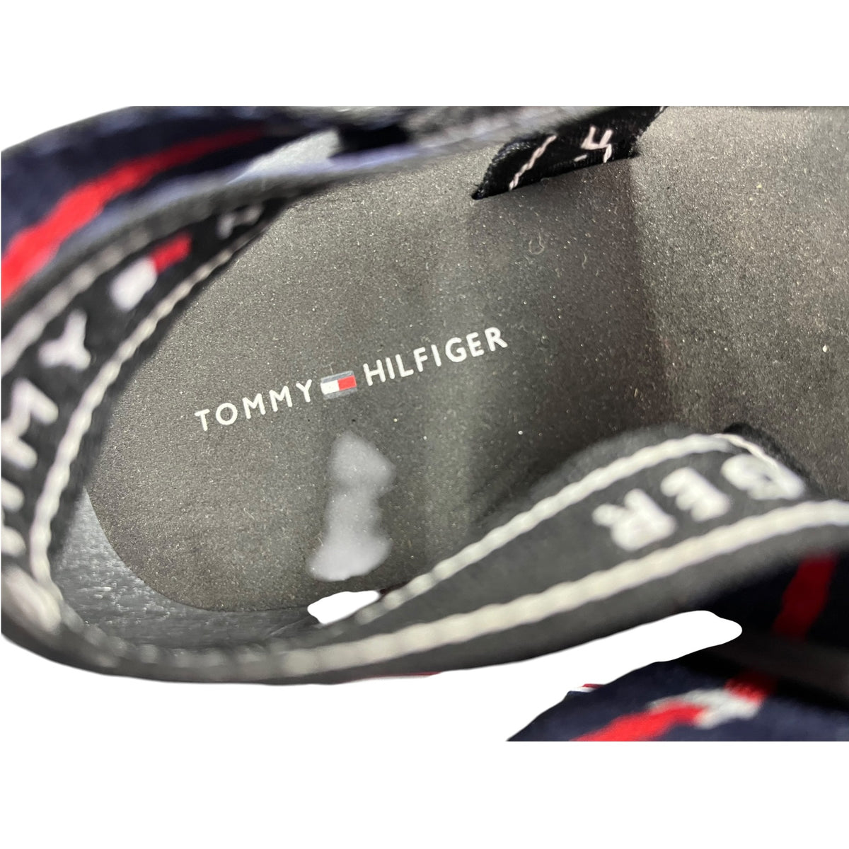Tommy Hilfiger Black Platform Sandals With Logo Straps Size 8