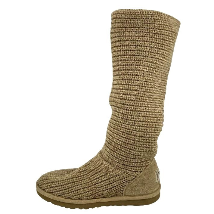 Ugg Classic Cardy Light Brown Knitted Slip-On Boots Women's SZ 6