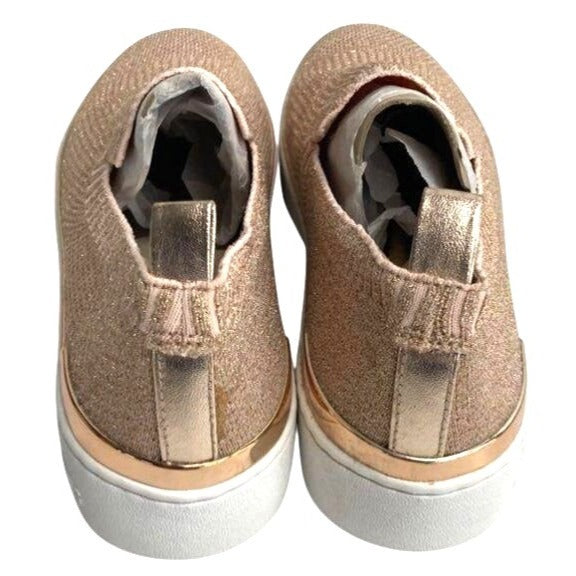 Michael Kors Skyler Knit Womens Rose Gold Slip-On Sneakers 7