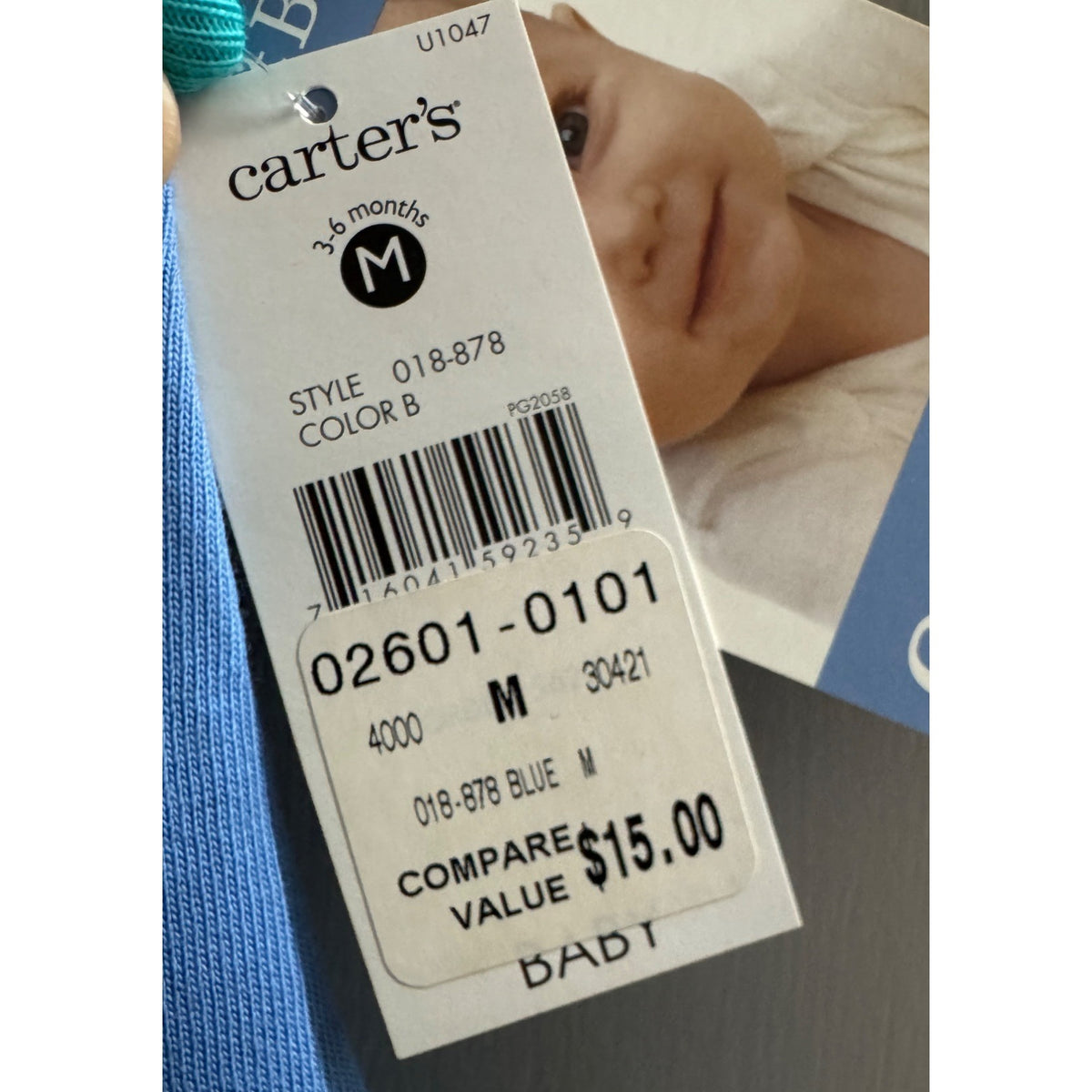 Carters BabySoft Basics Blue Romper With Truck Embroidery Size 3-6 Months