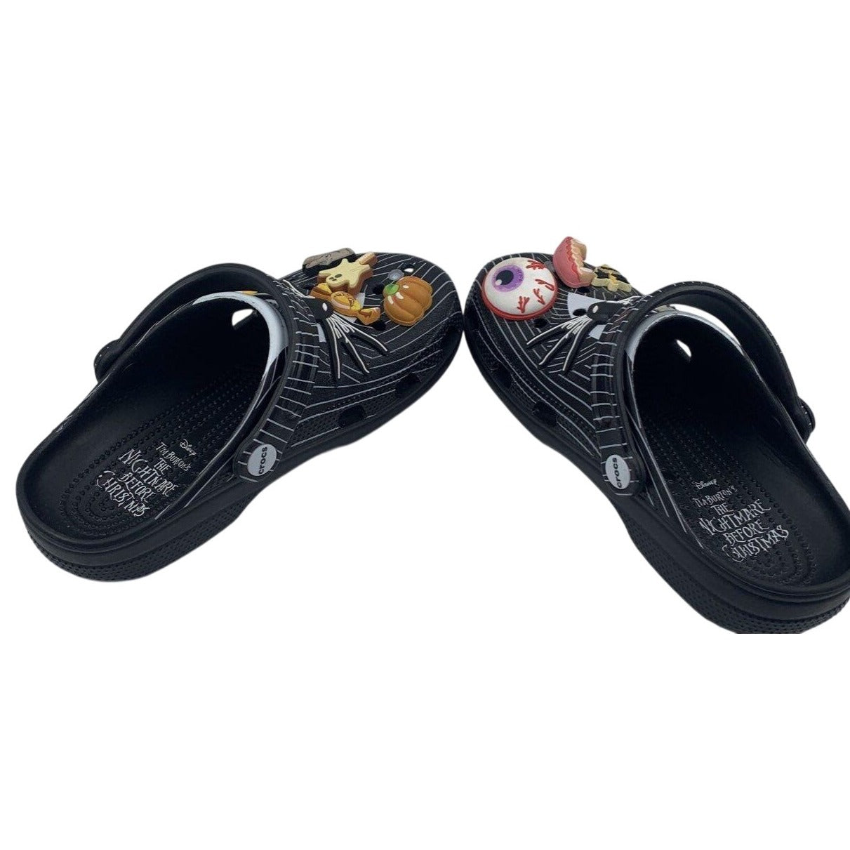 Disney X Crocs Nightmare Before Christmas Jack Skellington Clogs With Halloween Jibbitz Charms Size 4-6