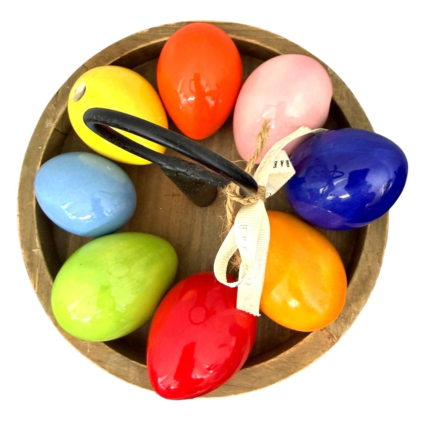 8 Hand painted Ceramic Easter Eggs