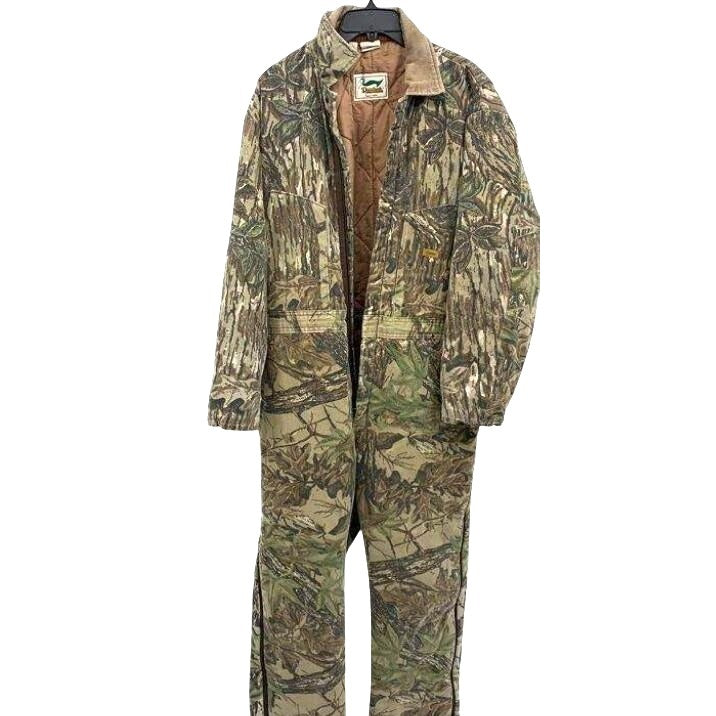Duxbak Insulated Camouflage Hunting Coveralls Full Zip Size L