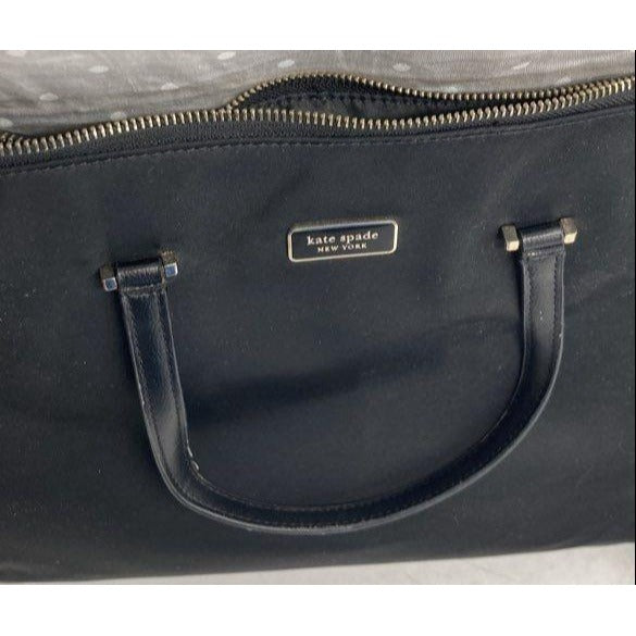 Kate Spade Black Nylon & Leather Shoulder Bag With Handles