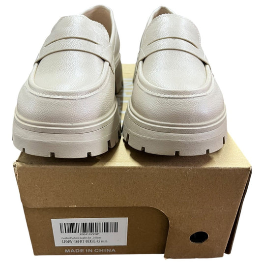 Cestfini Women's Beige Platform Loafers Size 7.5 NWB