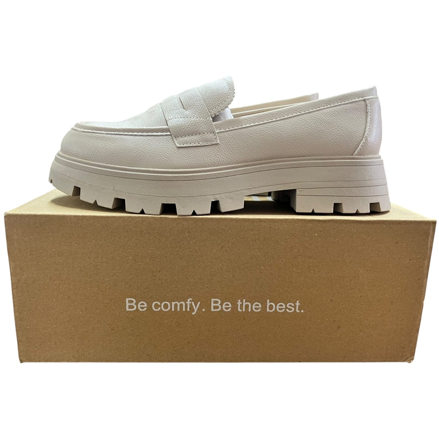 Cestfini Women's Beige Platform Loafers Size 7.5 NWB