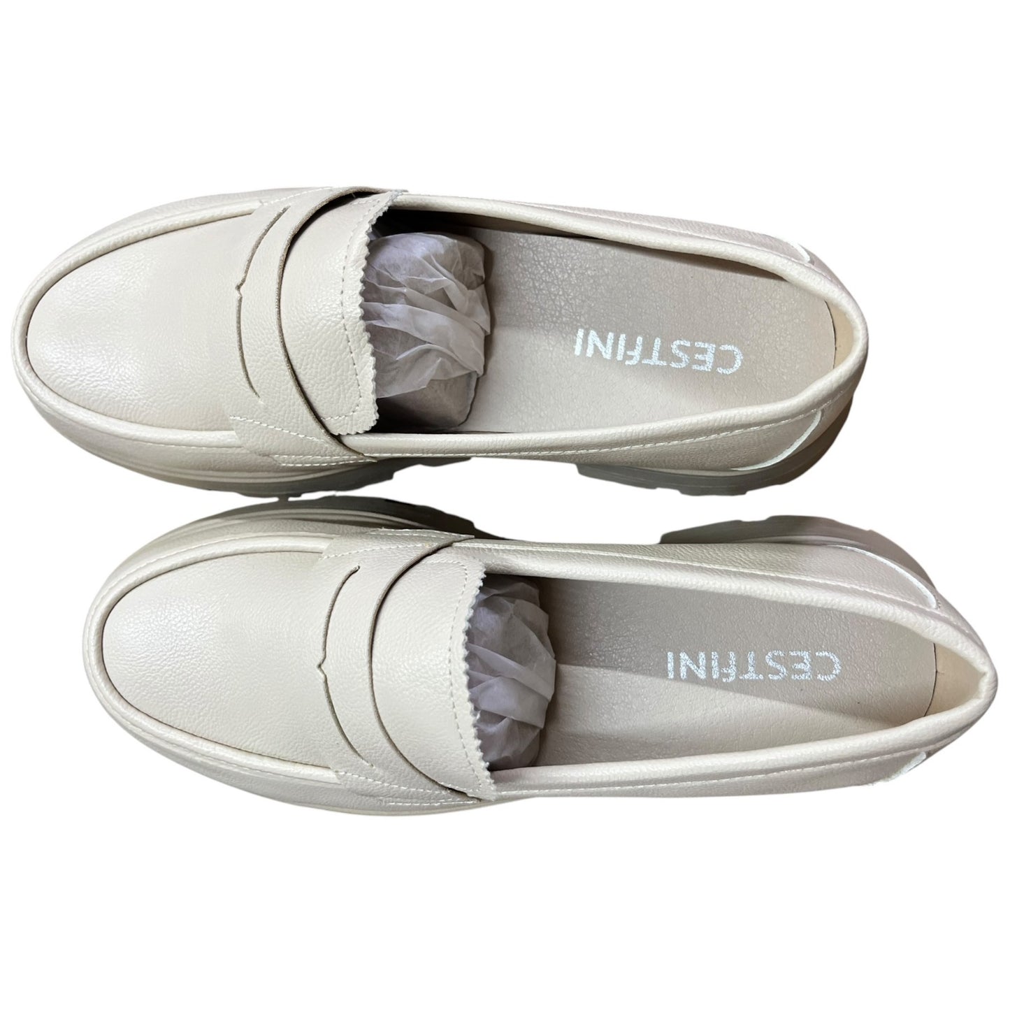 Cestfini Women's Beige Platform Loafers Size 7.5 NWB